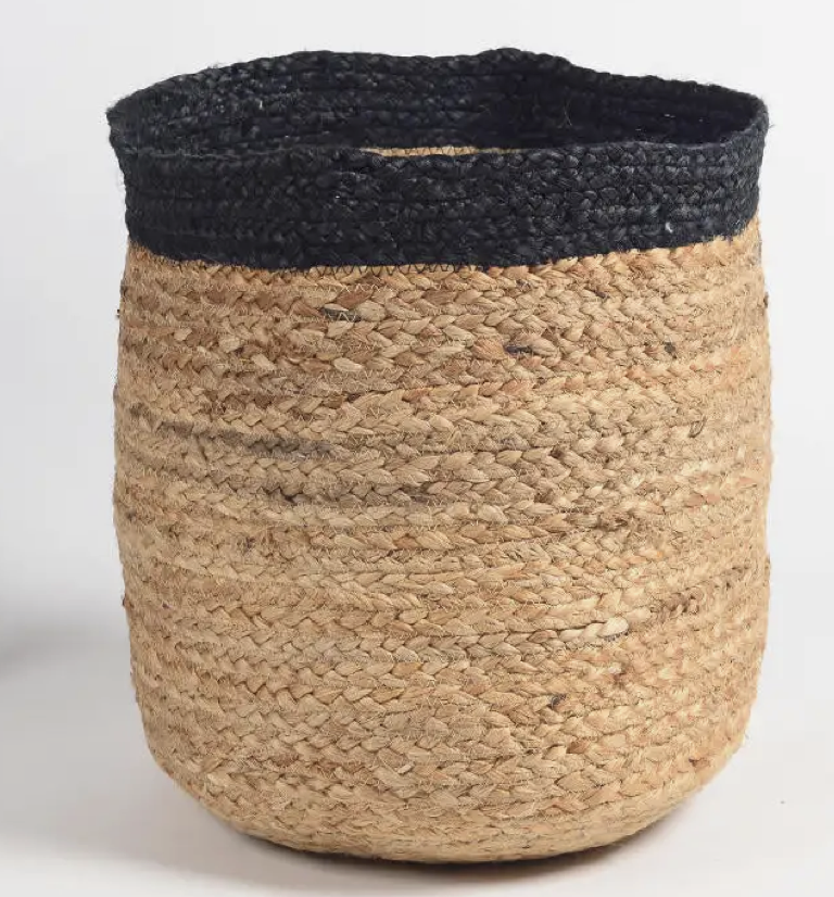 Hand Braided Jute Basket by PineyPalm