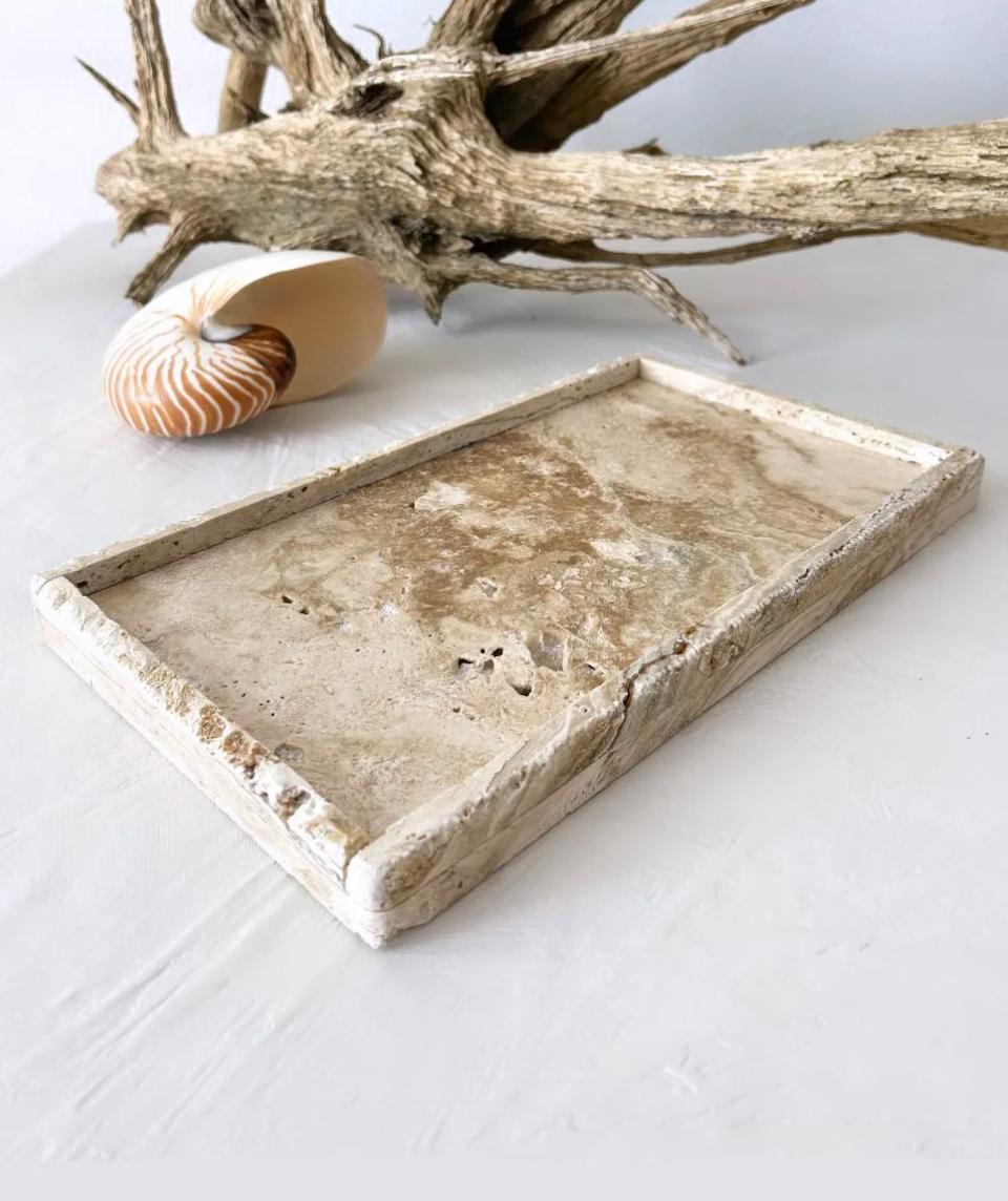 Travertine Catchall Tray